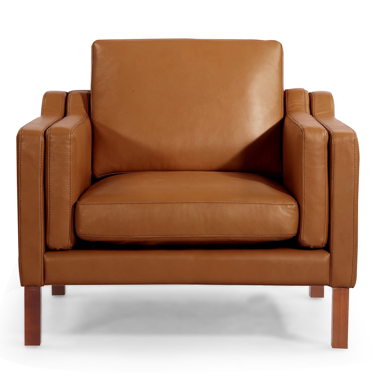 Kardiel Monroe Mid-century Modern Armchair, Canyon Aniline Premium Leather